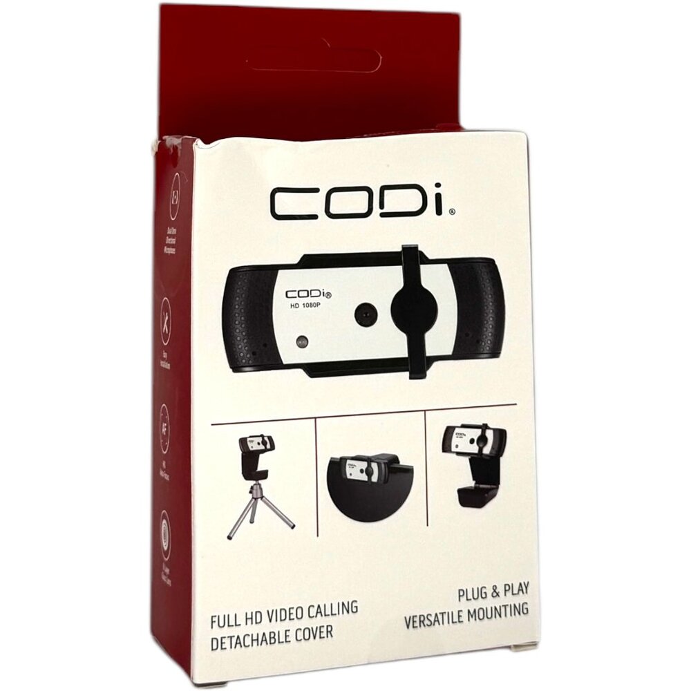 CODi Falco HD 1080P Webcam USB-A Auto-Focus Dual Mic Full HD Video A05020